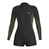 XCEL WOMENS AXIS 2MM LONG SLEEVE SPRINGSUIT - BLACK/DARK FOREST - Board Store XcelWetsuits