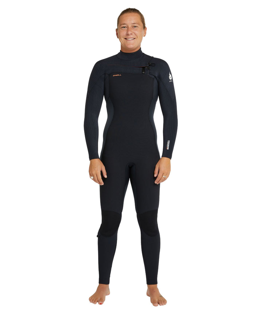 O'neill Womens Hyperfreak Fire 3/2mm Steamer (Chest Zip) - Black - Board Store O'neillWetsuits  